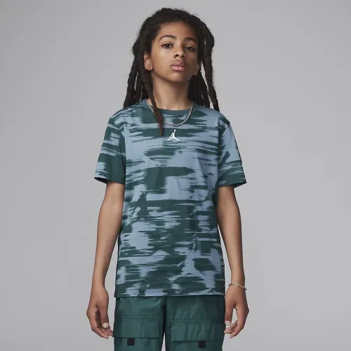 Nike Jordan MVP Big детские Motion Printed футболка цвет зеленый