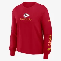 Kansas City Chiefs Boxy женская Nike NFL Long-Sleeve футболка цвет красный