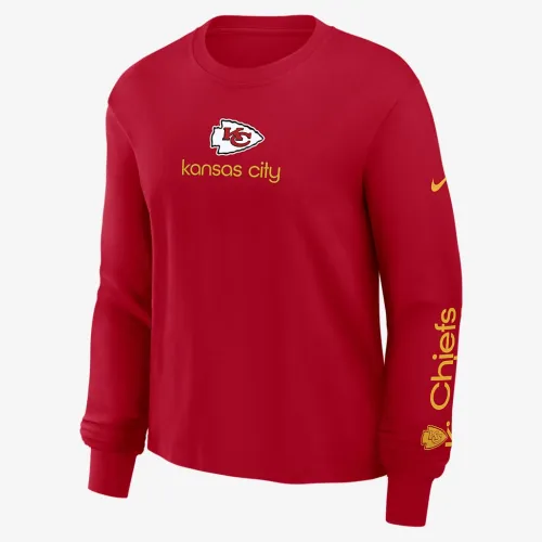 Kansas City Chiefs Boxy женская Nike NFL Long-Sleeve футболка цвет красный