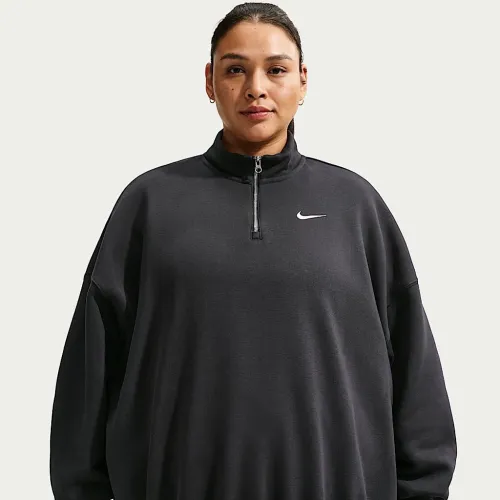 Nike Sportswear Phoenix Fleece жіноча Over-оверсайз 1/4-Zip (великі розміри) колір чорний