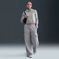 Nike Sportswear Phoenix Fleece женская Shrunken Толстовка с капюшоном цвет серый