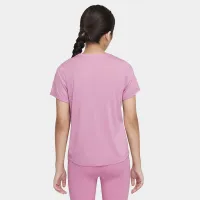 Nike One Fitted Big дитячі (Girls') Dri-FIT Short-Sleeve Top Pink