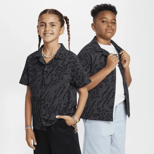 Nike SB Big дитячі Dri-FIT Button-Down Skate Shirt колір сірий