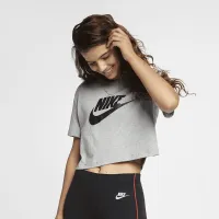 Nike Sportswear Essential жіноча Cropped Logo футболка колір сірий