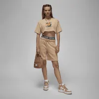 Nike Jordan Artist Series by Jordan Moss жіноча Super Cropped Tee колір коричневий