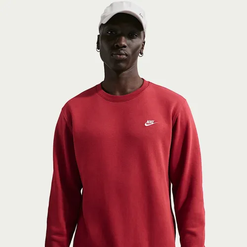 Nike Club чоловічі Fleece Crew колір червоний