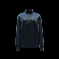 Nike Sportswear Phoenix Fleece женская оверсайз 1/4-Zip Logo Top синий