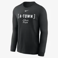 Atlanta Braves Fashion мужские Nike MLB Long-Sleeve футболка цвет черный