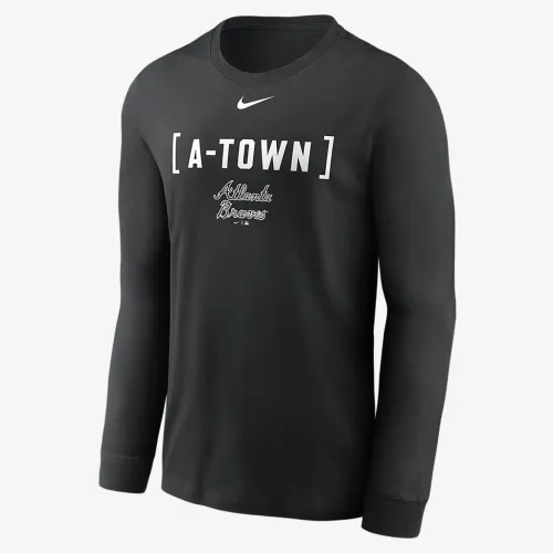 Atlanta Braves Fashion мужские Nike MLB Long-Sleeve футболка цвет черный