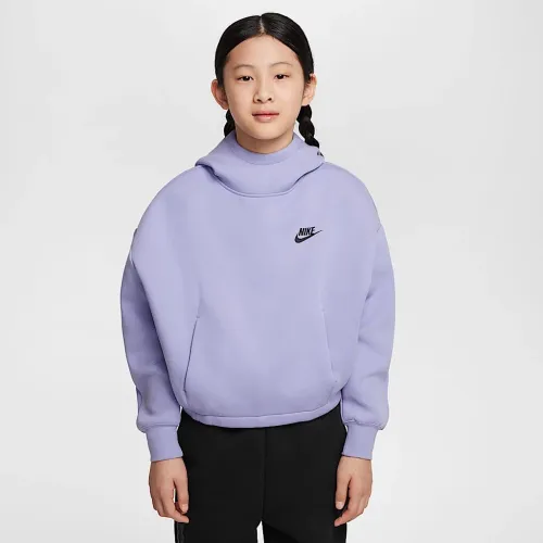Nike Sportswear Tech Fleece Girls' оверсайз Толстовка с капюшоном цвет фиолетовый