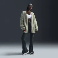 Nike Sportswear Phoenix Cozy Букле женская оверсайз Knit Cardigan цвет зеленый