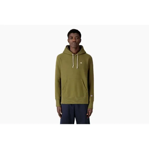 Кофта/футболка Champion Reverse Weave C Logo Толстовка с капюшоном 216496-GS556 - зеленая