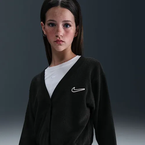 Nike Sportswear Big детские (Girls') Long-Sleeve Fleece Top цвет черный