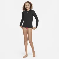 Nike Swim Charms Big дитячі (Girls') Long-Sleeve Hydroguard колір чорний