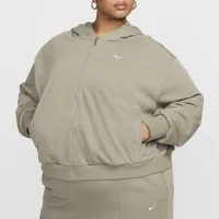 Nike Sportswear Chill Terry женская Loose Full-Zip French Terry Толстовка с капюшоном (большие размеры) цвет зеленый