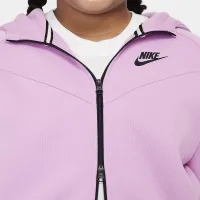 Nike Sportswear Tech Fleece Big детские (Girls') Full-Zip Толстовка с капюшоном (Extended Size) Pink