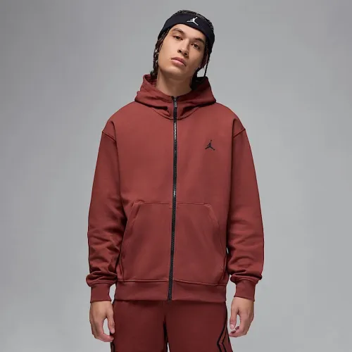 Nike Jordan Sport Hoop Fleece мужские Dri-FIT Full-Zip Толстовка с капюшоном цвет коричневый