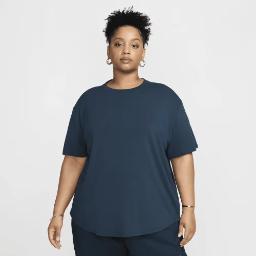 Nike One Relaxed жіноча Dri-FIT Short-Sleeve Top (великі розміри) блакитний
