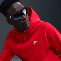 Nike Club мужские Pullover Fleece Толстовка с капюшоном цвет красный