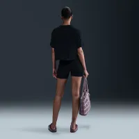 Nike One Relaxed женская Dri-FIT Cropped Short-Sleeve Top цвет черный