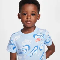 Nike Sportswear Toddler On the Move Printed Tee and French Terry шорты набор цвет черный
