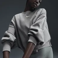 Nike Sportswear Phoenix Fleece жіноча Over-оверсайз Crew-Neck світшот колір зелений