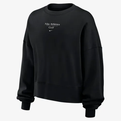 Nike Phoenix Fleece жіноча для гольфу Crew-Neck світшот колір чорний