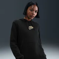 Nike Sportswear Club женская Pullover Fleece Толстовка с капюшоном цвет черный
