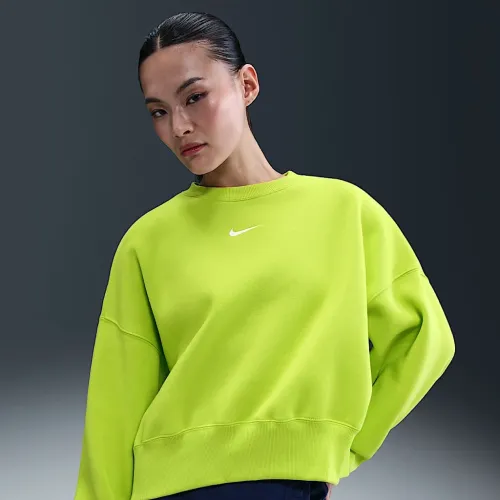 Nike Sportswear Phoenix Fleece женская Over-оверсайз Crew-Neck свитшот цвет зеленый