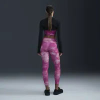 Nike One жіноча З високою талією 7/8 Printed лосіни колір фіолетовий