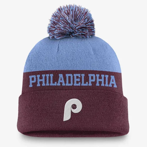 Philadelphia Phillies Rewind Peak мужские Nike MLB Cuffed Pom Beanie цвет красный