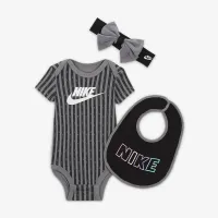 Nike Baby Swoosh Stripe 3-Piece Bodysuit набор цвет черный