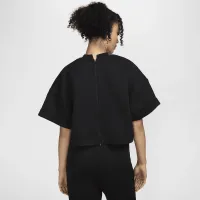 Nike Sportswear Tech Fleece женская оверсайз Short-Sleeve Cropped Top цвет черный