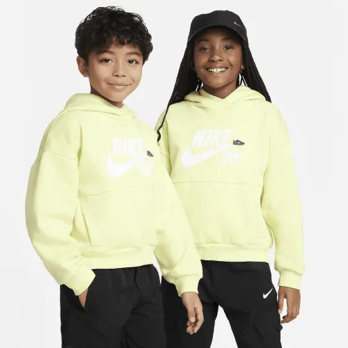 Nike SB Icon Fleece EasyOn Big дитячі оверсайз Pullover Толстовка з капюшоном колір зелений