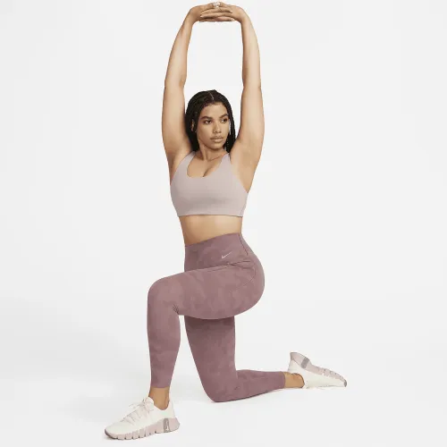 Nike Universa женская Medium-Support С высокой Талией 7/8 Camo лосины с карманамицвет фиолетовый