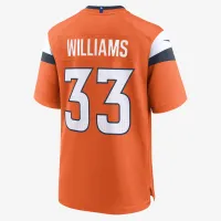 Javonte Williams Denver Broncos мужские Nike NFL Game Football Jersey Orange
