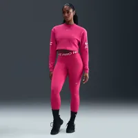 Nike Pro женская Dri-FIT Loose Crew-Neck French Terry свитшот Pink