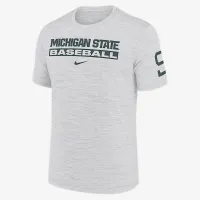Michigan State Spartans Velocity Baseball Wordmark Stack мужские Nike Dri-FIT College футболка цвет белый
