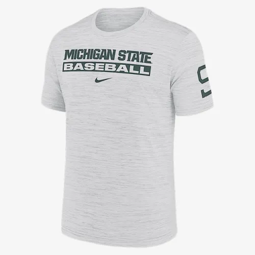 Michigan State Spartans Velocity Baseball Wordmark Stack чоловічі Nike Dri-FIT College футболка колір білий