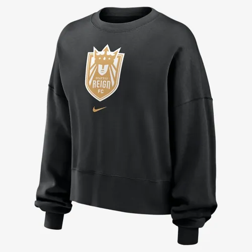 Seattle Reign Phoenix Fleece жіноча Nike NWSL Crew-Neck світшот колір чорний