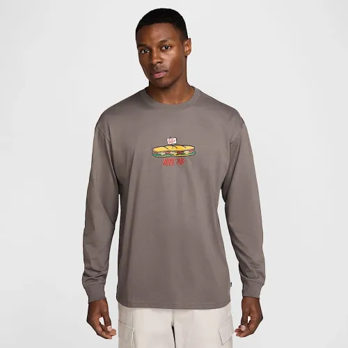 Nike SB Long-Sleeved Max90 Skate футболка колір сірий