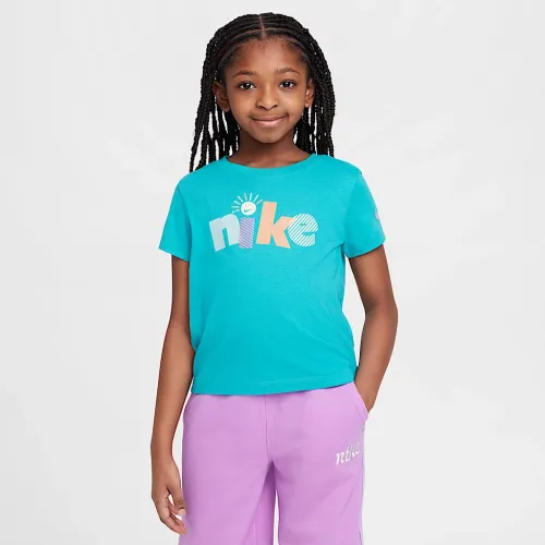 Nike Sunny Swoosh Little детские Graphic футболка цвет зеленый