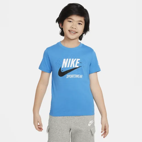 Nike Retro Sportswear Little дитячі Graphic футболка блакитний