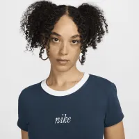 Nike Sportswear Chill Knit жіноча Slim Cropped Tee блакитний