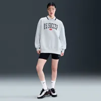 USA Phoenix Fleece женская Nike Soccer оверсайз Crew-Neck свитшот цвет коричневый