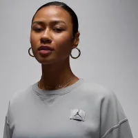 Nike Jordan Flight Fleece женская French Terry Crew-Neck свитшот цвет серый