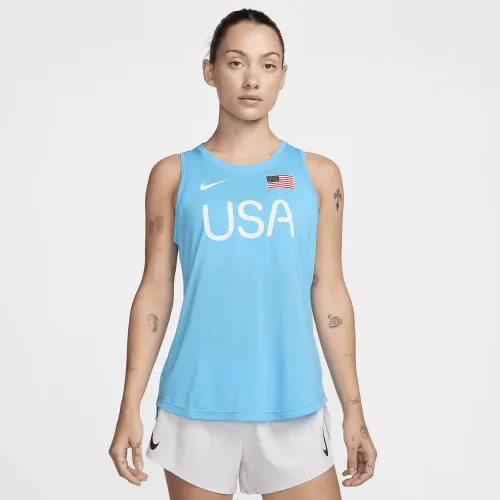 USA One женская Nike Dri-FIT Running Tank синий