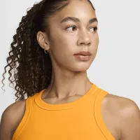 Nike One Fitted жіноча Dri-FIT Cropped Tank Top Yellow