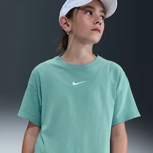 Nike Sportswear Essential Big детские (Girls') футболка цвет зеленый