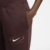 Nike Sportswear Phoenix Fleece женская оверсайз С высокой Талией Pants цвет коричневый
